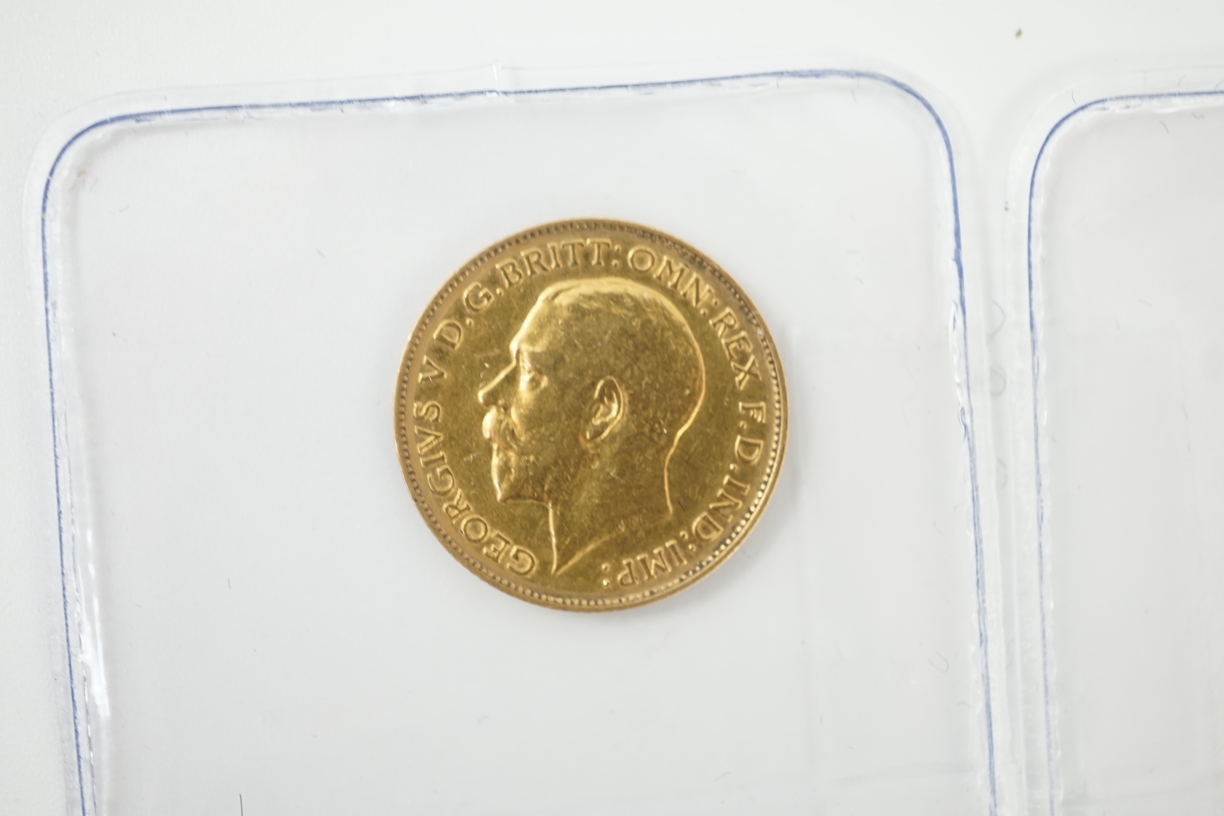 Two gold sovereigns, Victoria 1898M and Edward VII 1910, a George V half sovereign 1913 and a France gold 10 francs 1900 (test mark to portrait).